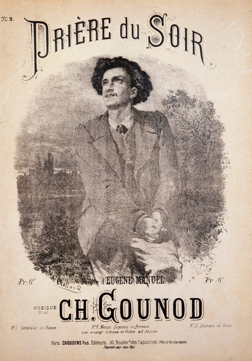 Frontispice de la Prière du soir, par Charles Gounod - Unknown artist