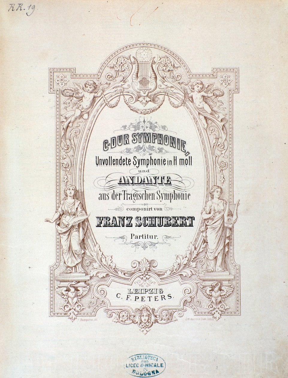 Frontispice de partition musicale de Symphonie inachevée par Franz Schubert - Unknown artist