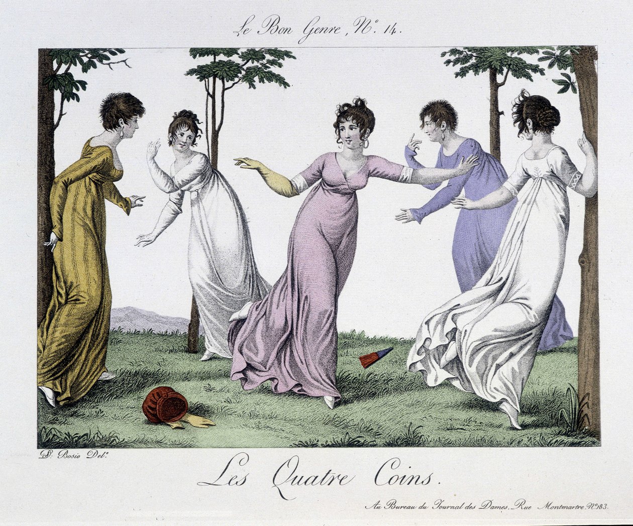 Jeu des quatre coins - dans « Le Bon Genre », n° 14, début XIXe siècle - Unknown artist