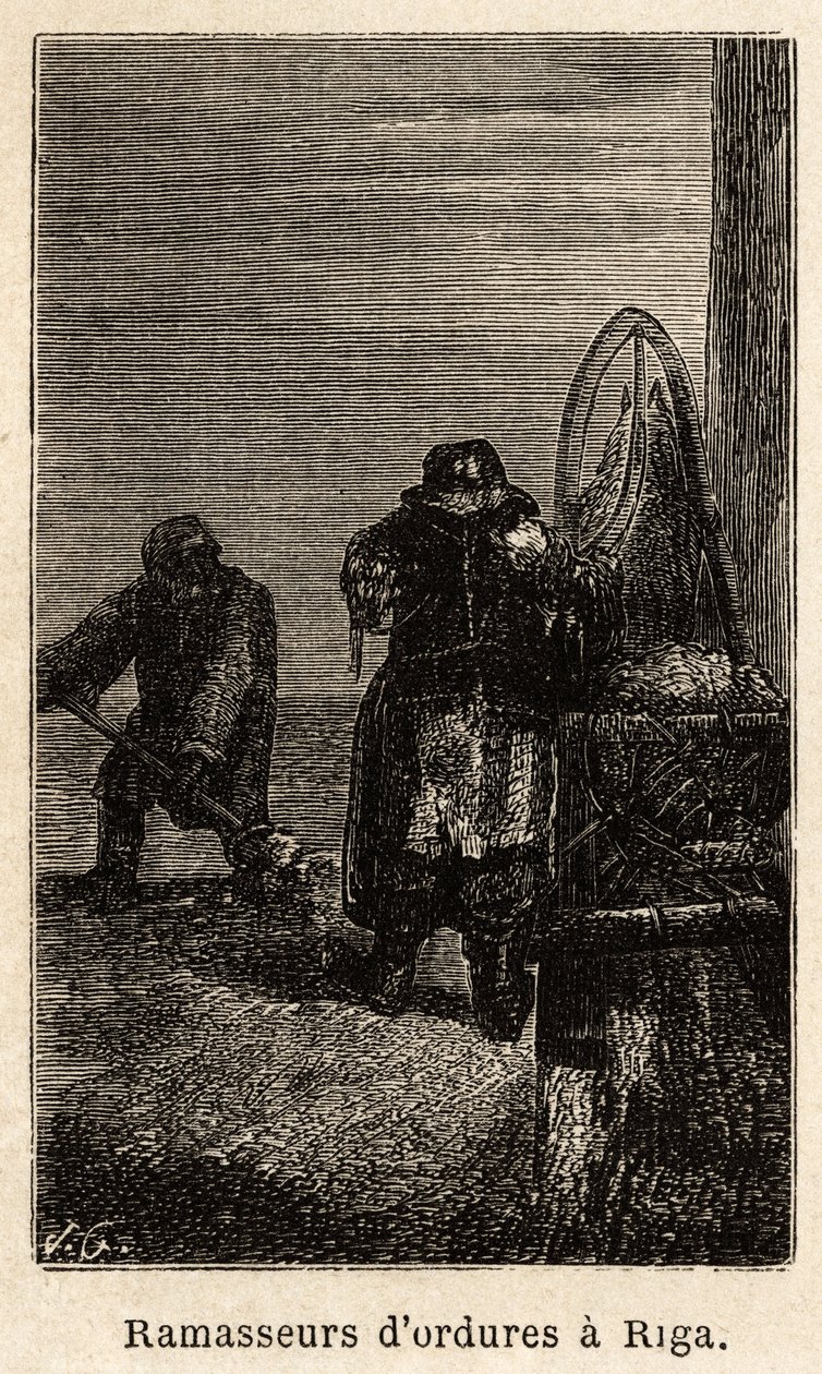 Chiffonniers à Riga. Dessin de Henriet pour illustrer son voyage dans les provinces baltes russes en 1851-54. Gravure dans « Le tour du monde », édité par Édouard Charton - Unknown artist