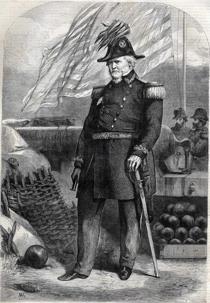Général Winfield Scott (1786-1866). Gravure de 1860. - Unknown artist
