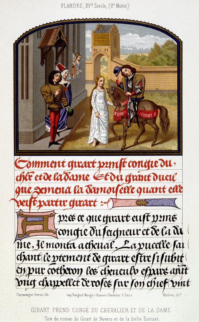 Girart prend congé du chevalier et de la dame - fac-similé d
