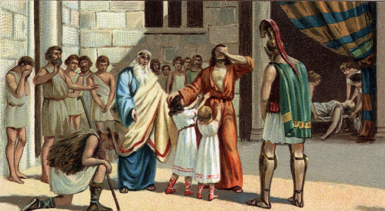 Grandes tragédies grecques : "Œdipe Roi" de Sophocle. Œdipe, aveugle, s