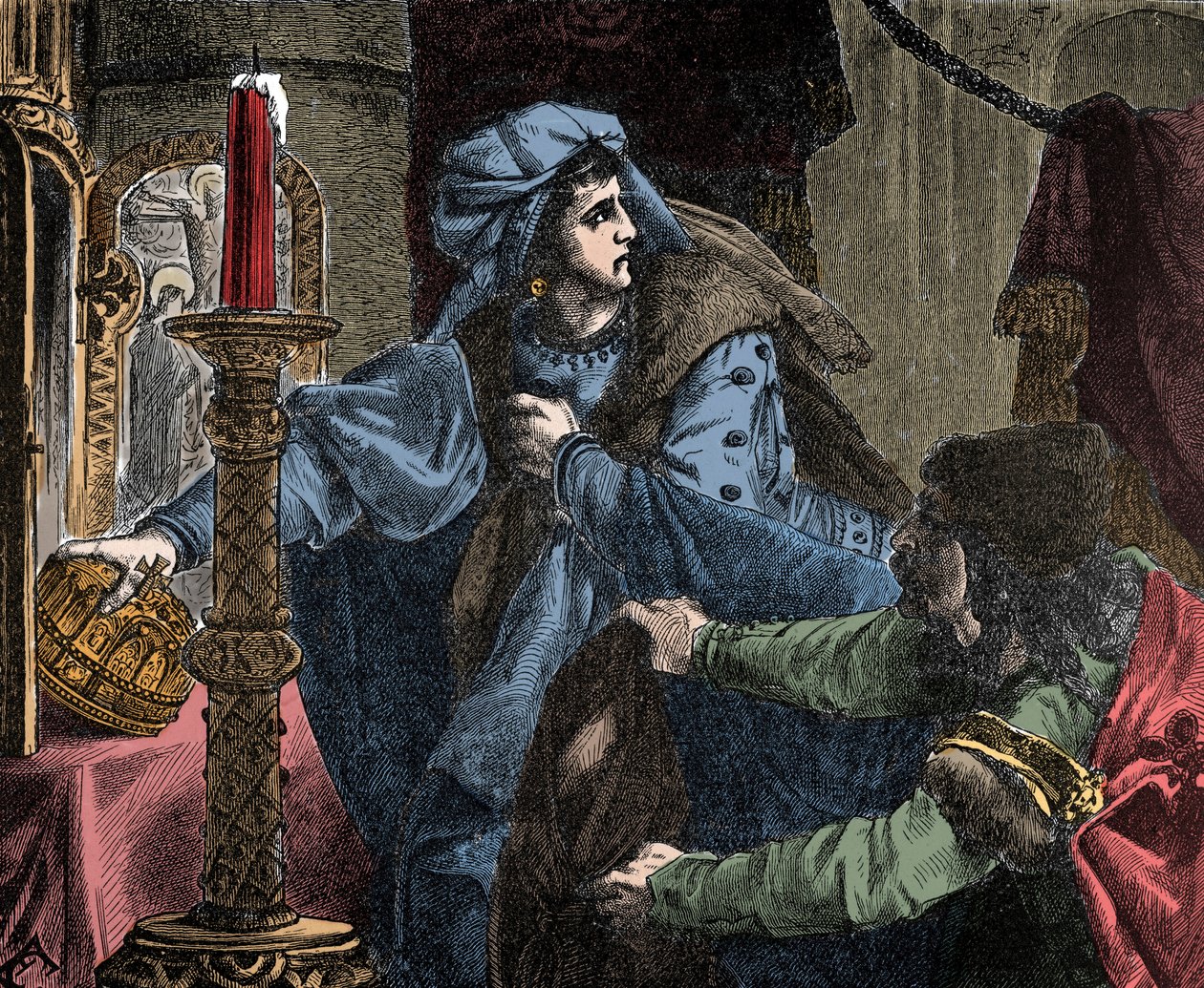 Hélène Kottanner (1439-1440) vole la couronne royale de Saint-Étienne (Sainte Couronne hongroise) en 1440 - Unknown artist