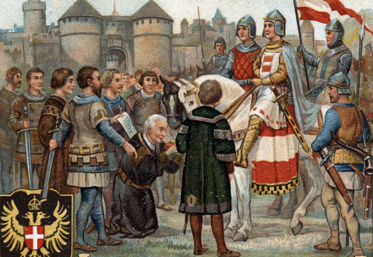 Épisodes historiques des villes célèbres : Rodolphe de Habsbourg prend possession de Vienne (1276) - Unknown artist