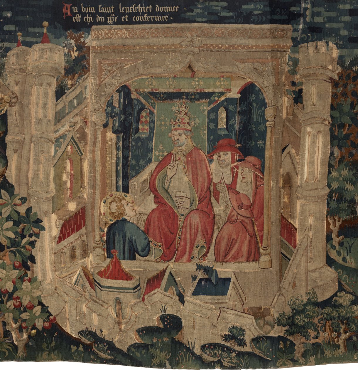 Histoire de Saint Piat et Saint Éleuthère, Scène 9 : Saint Éleuthère est confirmé par le pape comme évêque de Tournai - Unknown artist