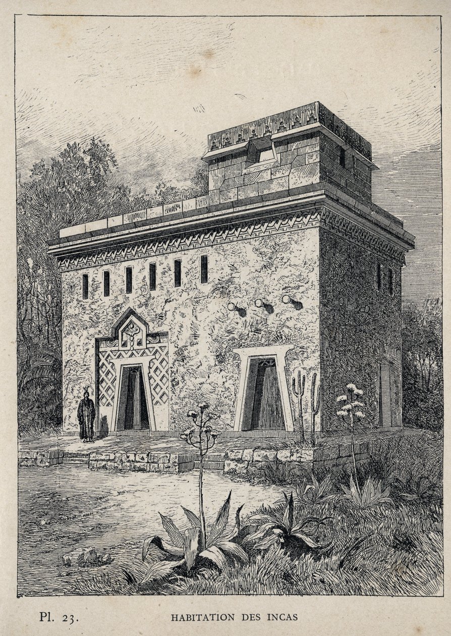 Habitation des Incas - gravure de 1889 dans « Histoire de l