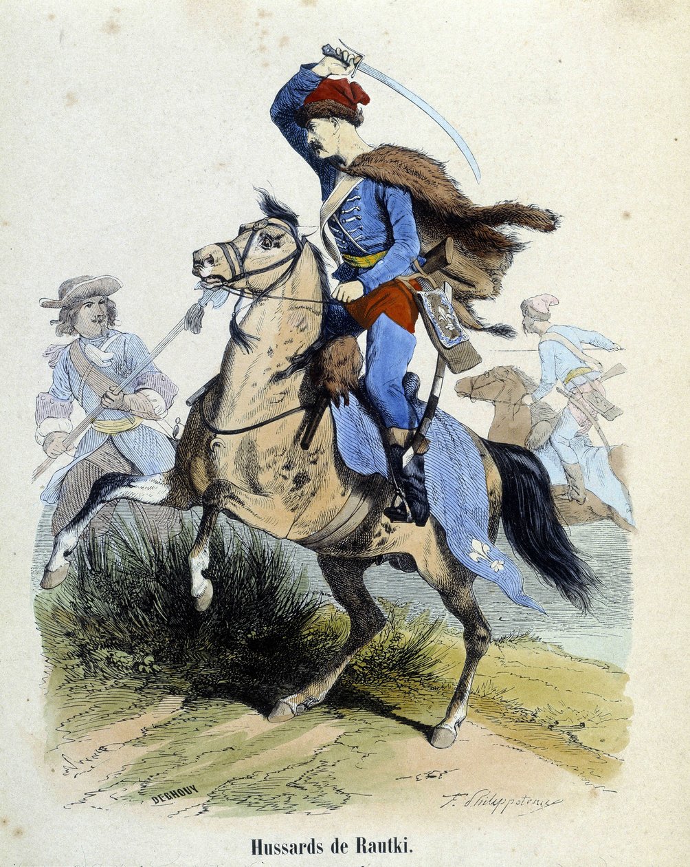 Hussards de Rautki en combattant de 1720 - Unknown artist