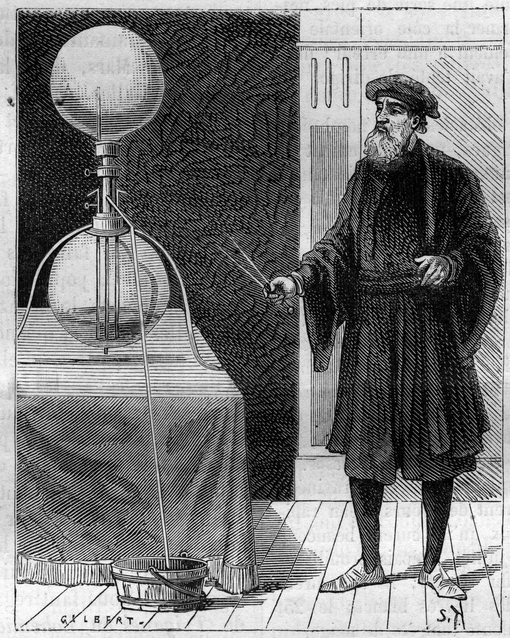 Invention hydraulique : Machine hydraulico-pneumatique. Gravure dans "La Nature" - Unknown artist