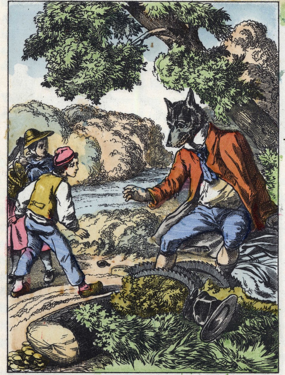 Illustration du conte « Bonne Maman Mouton ». Dans « Contes de la maison pour les petits ». Gravure anonyme du XIXe siècle - Unknown artist