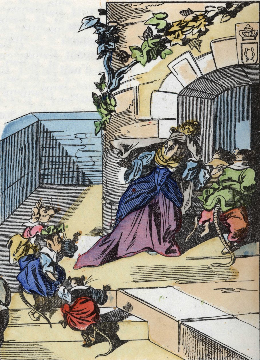 Illustration du conte « Le terrible Raminagrobis et les souris » d