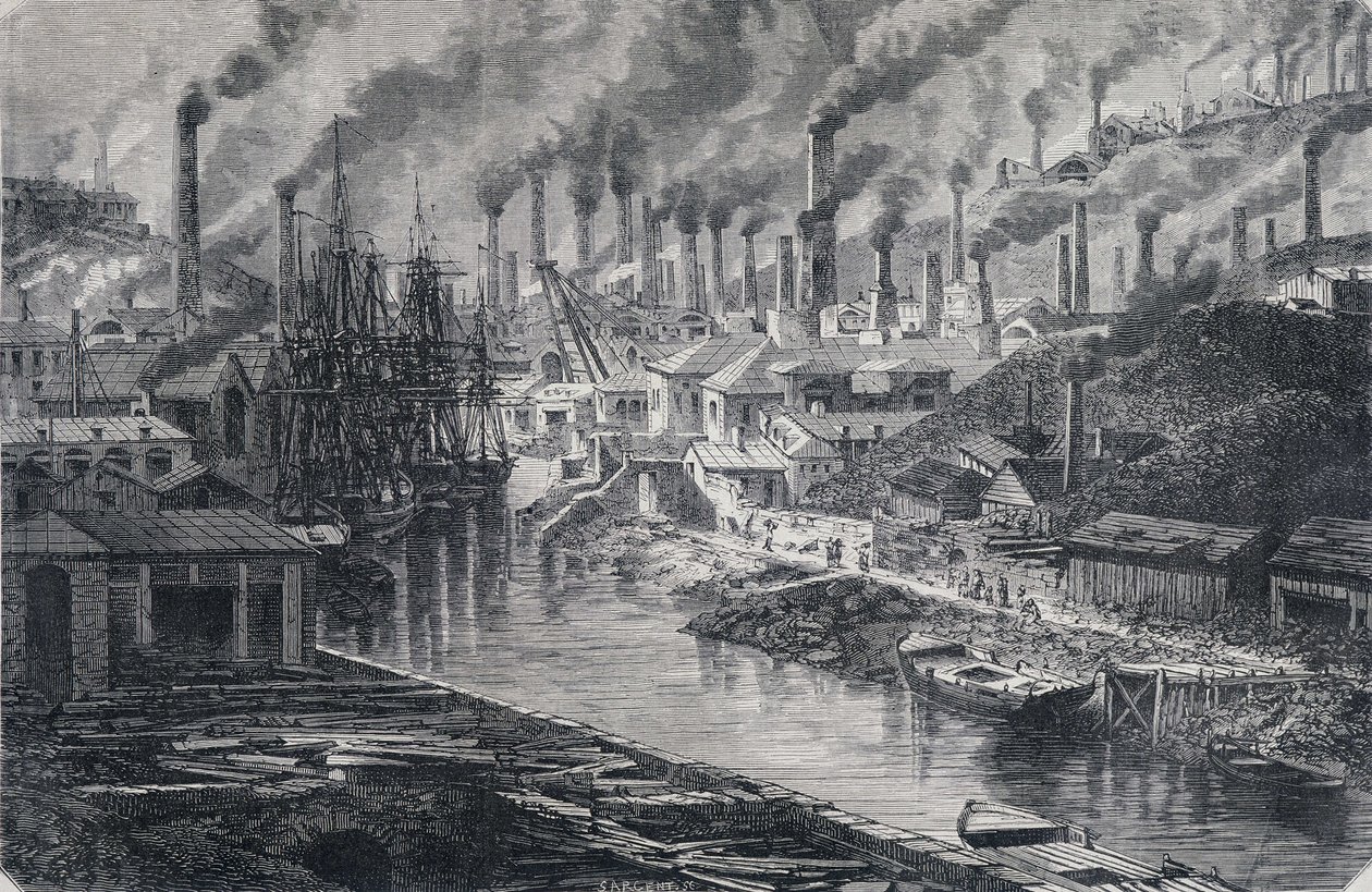 Industrie en Angleterre : Usine de cuivre de M. Vivian (Manchester), « Le Tour du Monde », 2e semaine 1865 - Unknown artist