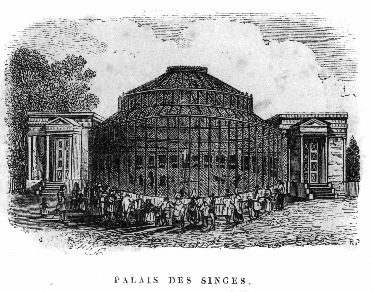 Jardin des Plantes à Paris en 1861 : palais des singes. - Unknown artist