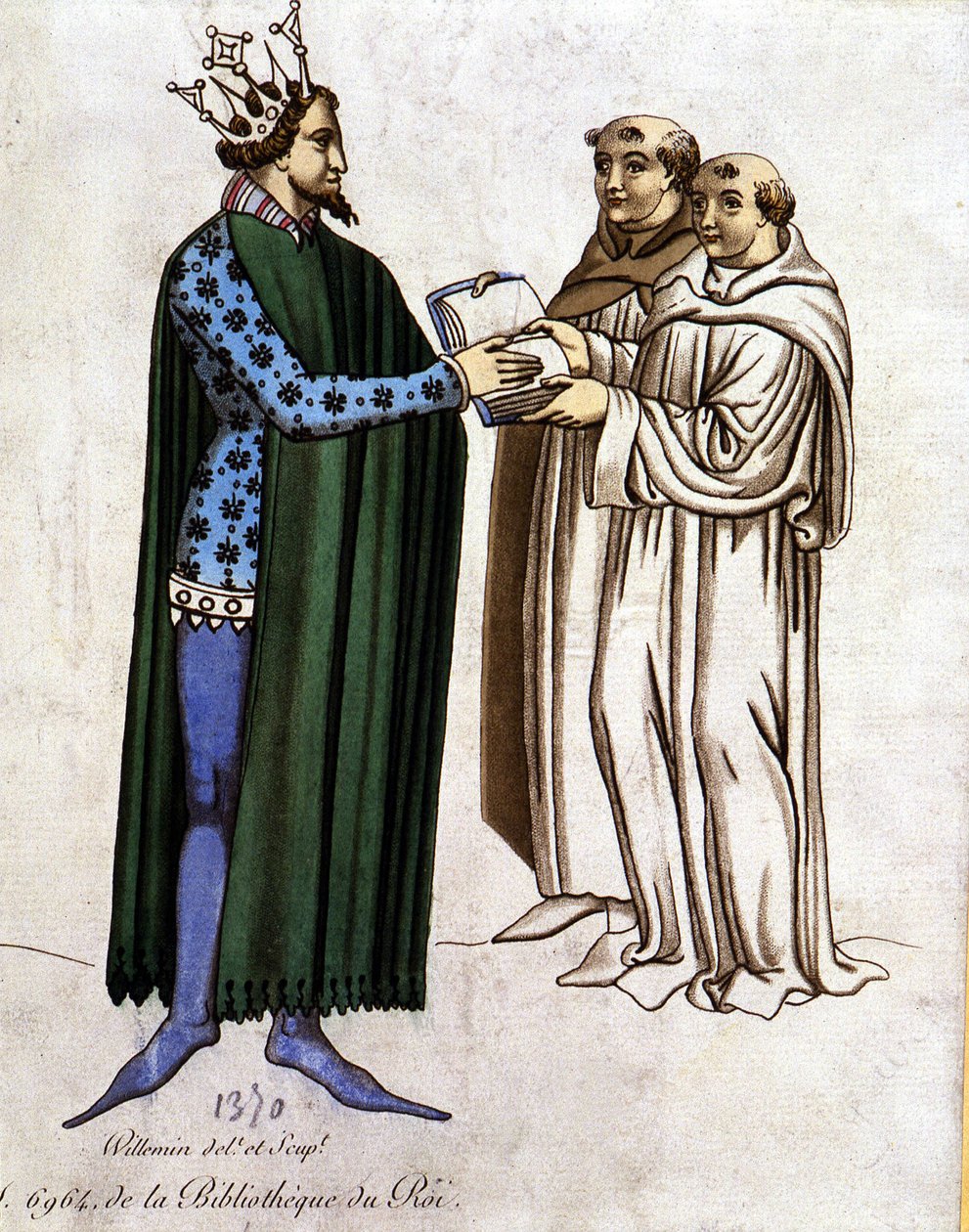 Le Roi Arthur et deux moines - Unknown artist