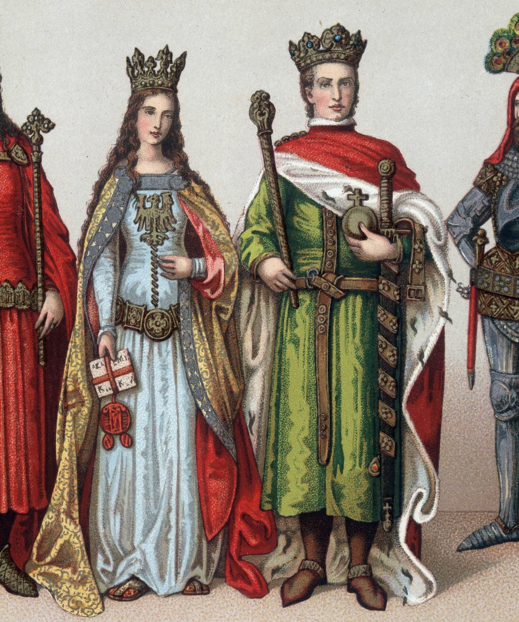 Ladislas II ou V Jagellon (1350-1434), Grand-Duc de Lituanie et Roi de Pologne. Chromolithographie du XIXe siècle - Unknown artist