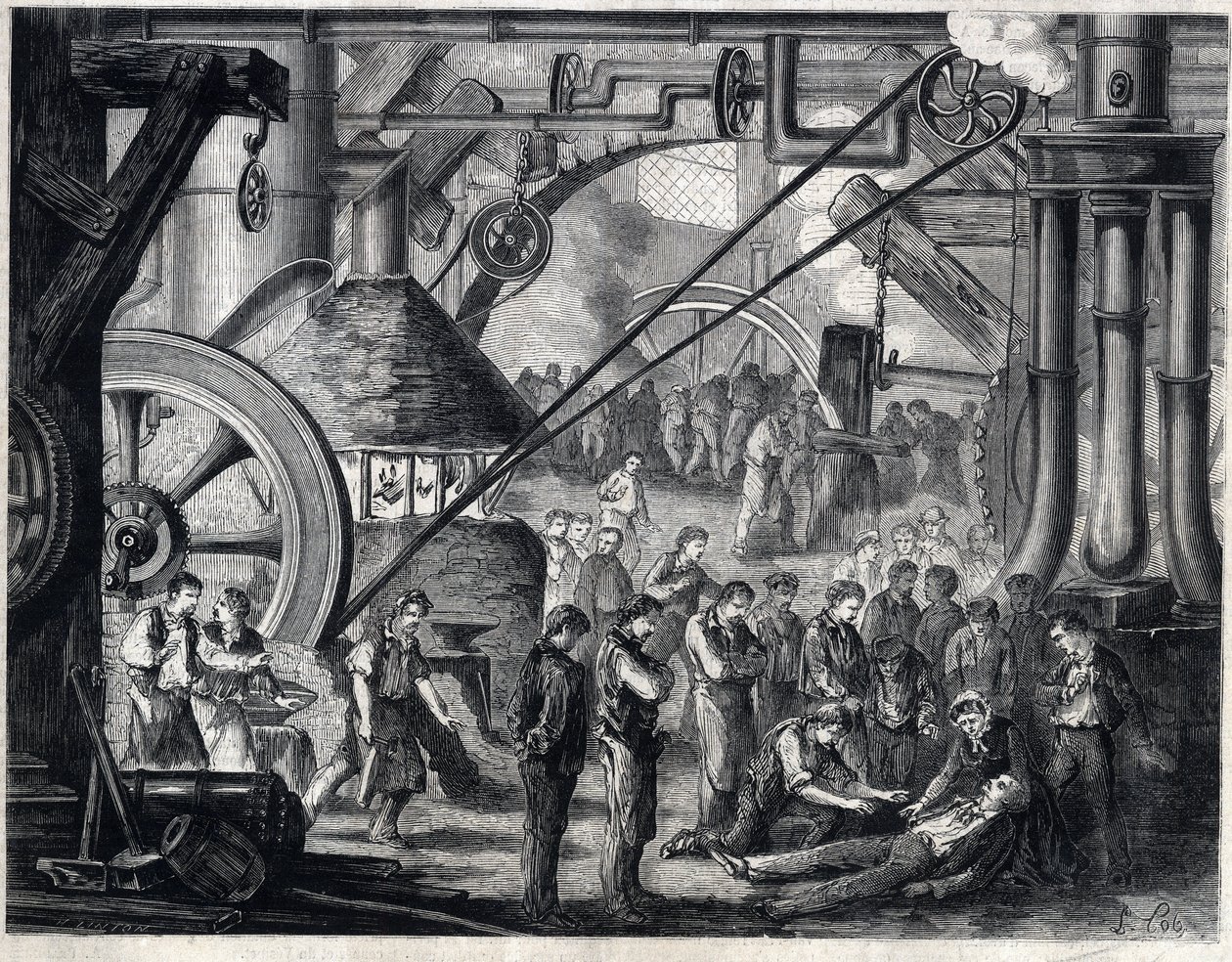 Dernière scène de la pièce « Les drames du cabaret » par Dumanoir et Adolphe Dennery (d