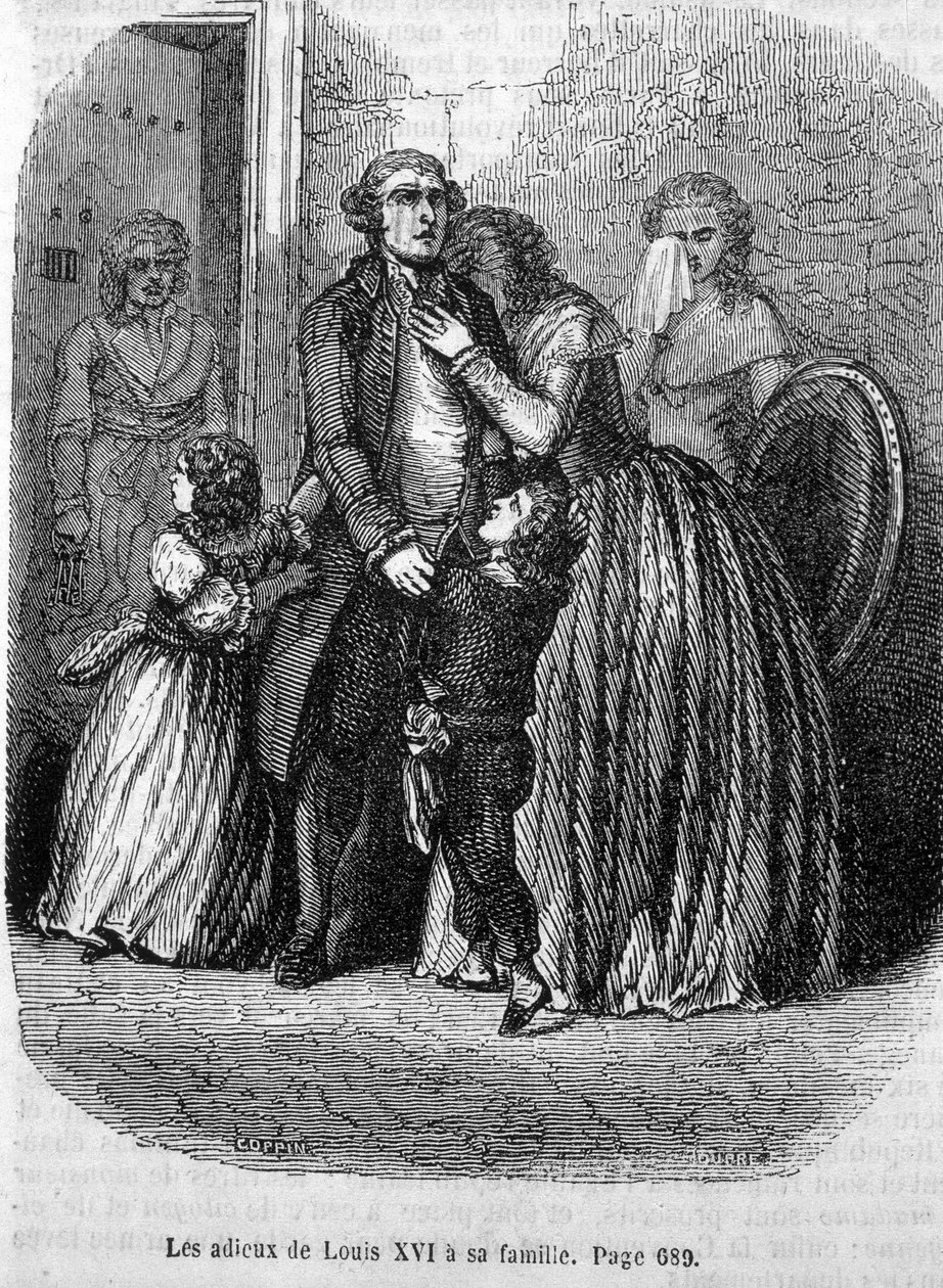 Les adieux de Louis XVI à sa famille (à Marie Antoinette et Louis XVII). - Unknown artist