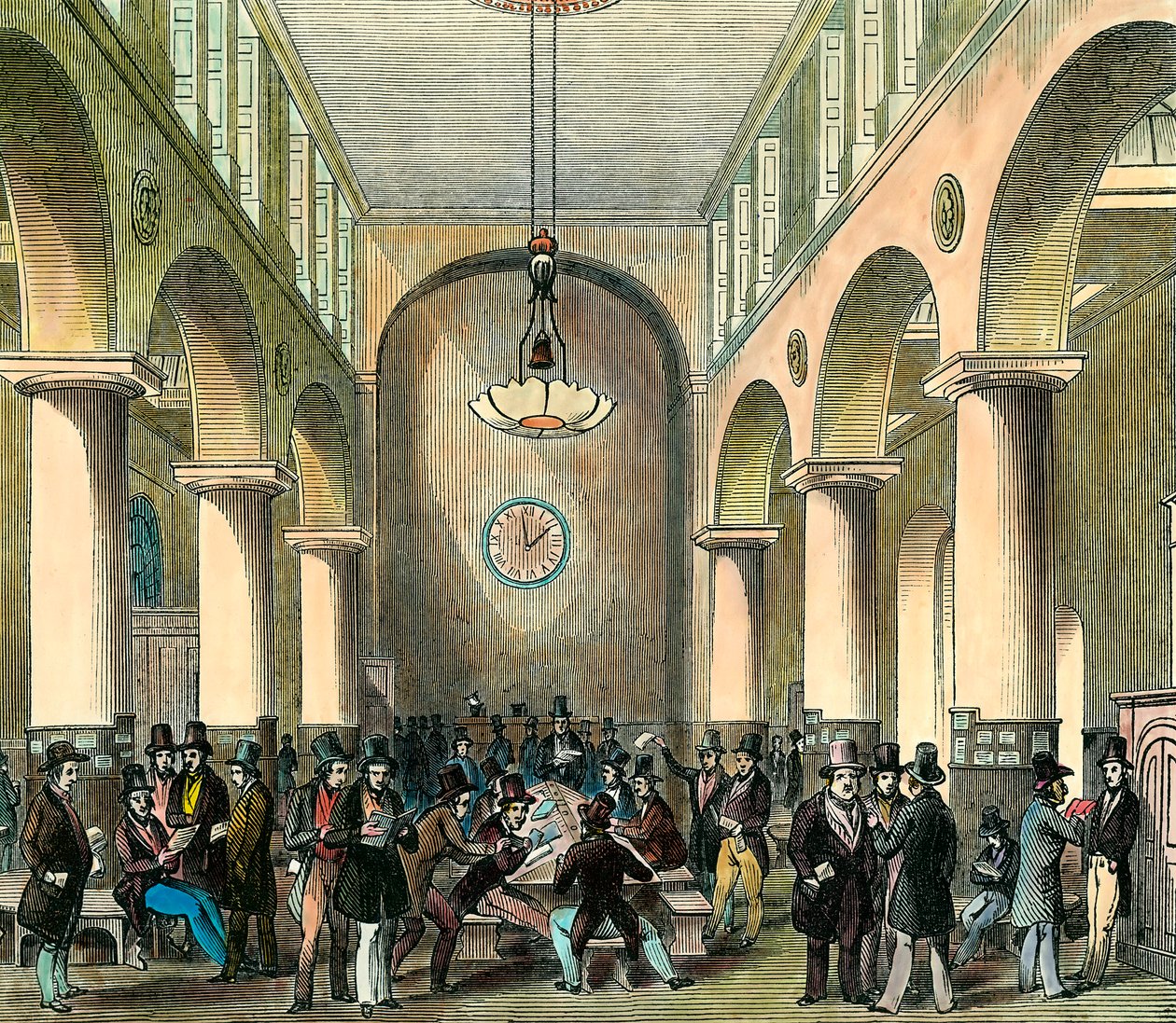 Bourse de Londres au 19e siècle. Gravure. Collection privée. - Unknown artist