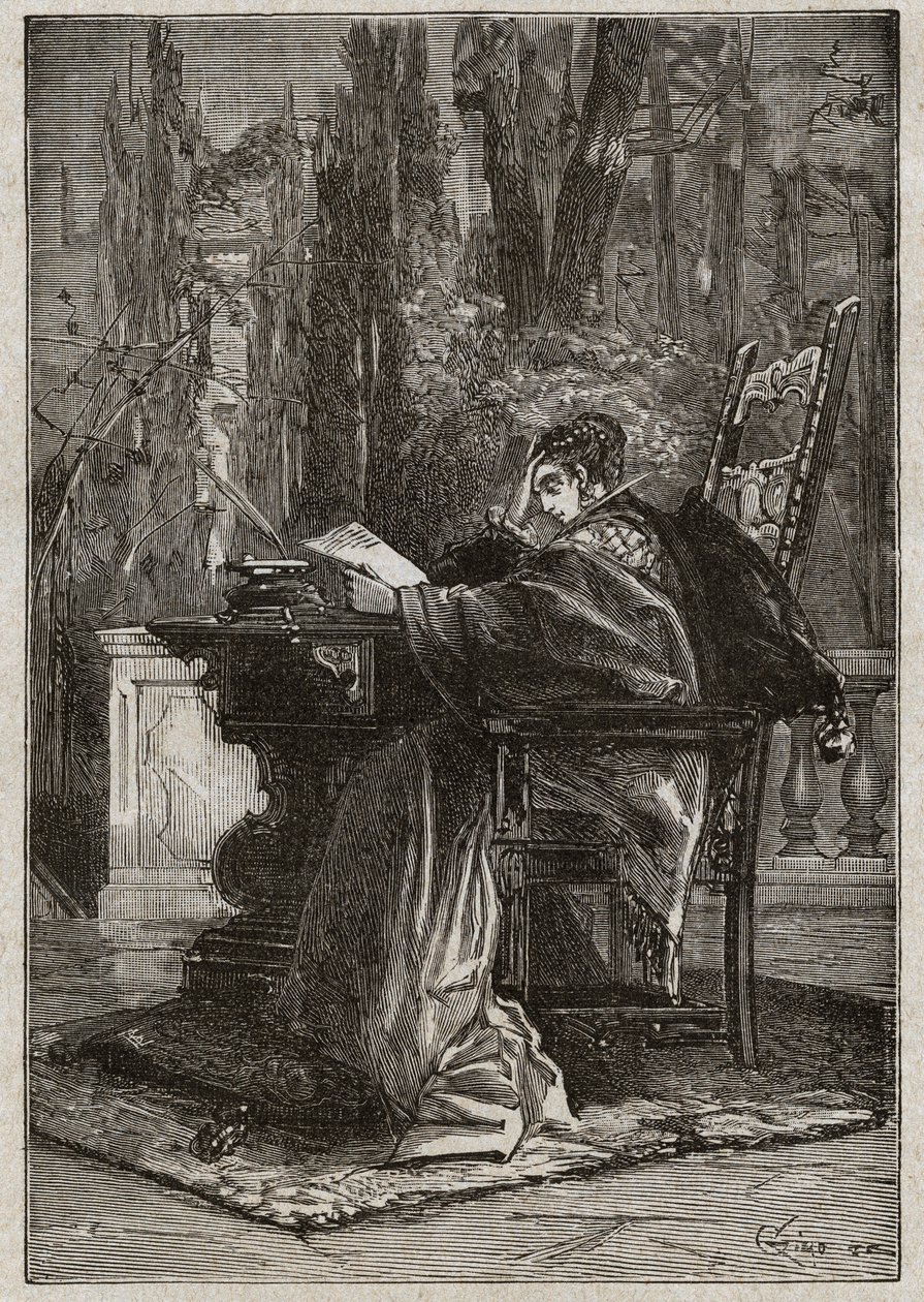 Lucrèce Borgia (1480-1519) par la main mourante de Léon X (Leone 10) (1475-1521) - gravure de « Lucrezia Borgia » par Oscar Pio - 1883 - Unknown artist