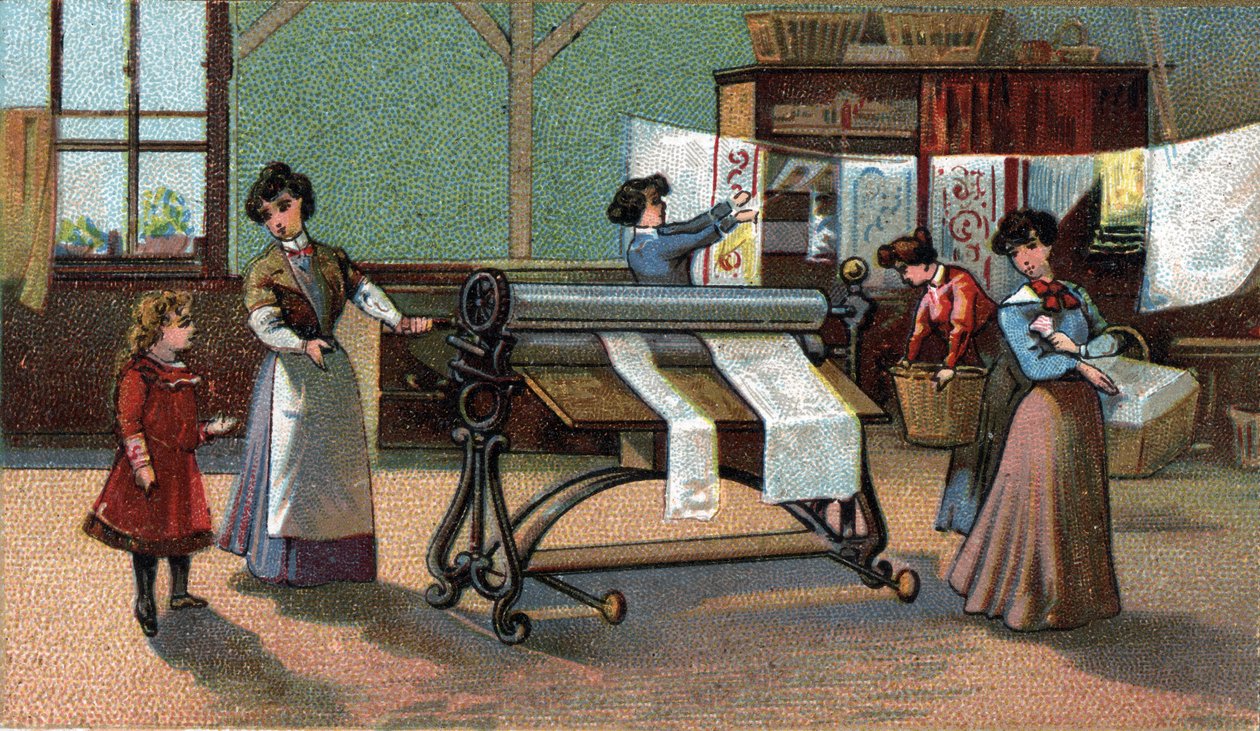 Machine à repasser. Chromolithographie de la fin du 19e siècle. - Unknown artist