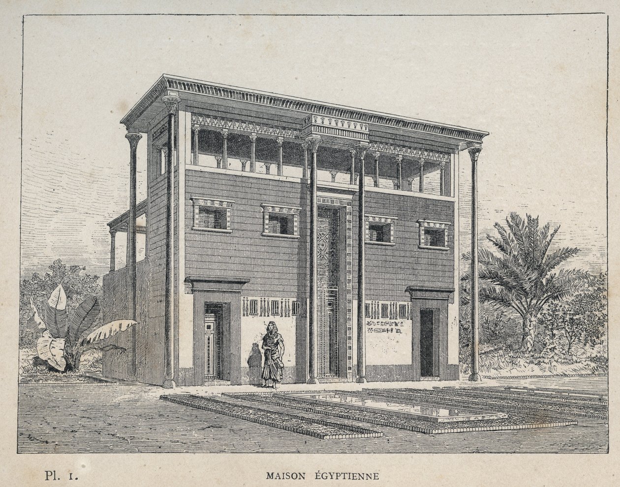 Maison Égyptienne - gravure de 1889 dans « Histoire de l