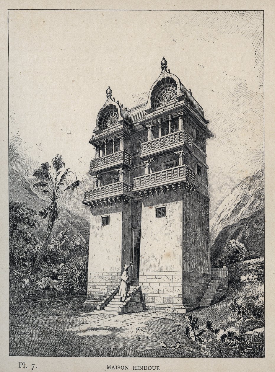 Maison Hindoue - gravure de 1889 dans « Histoire de l