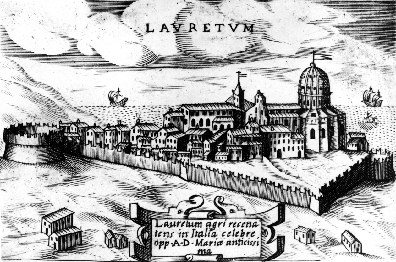 Carte de la ville de Loreto (Laurentum), gravure du 16ème siècle - Unknown artist