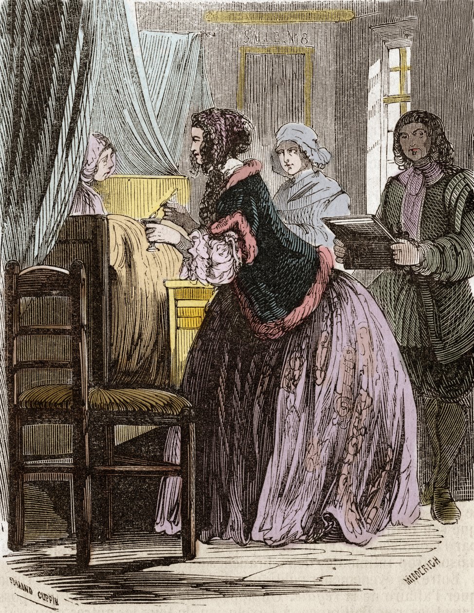 Marquise de Brinvilliers empoisonnant les patients de l