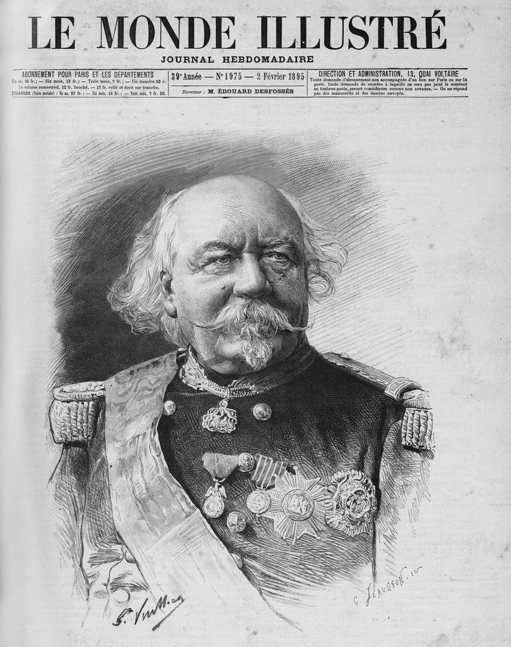 Maréchal Canrobert (1809 - 1895). Annonce de son décès le 24 janvier - Unknown artist