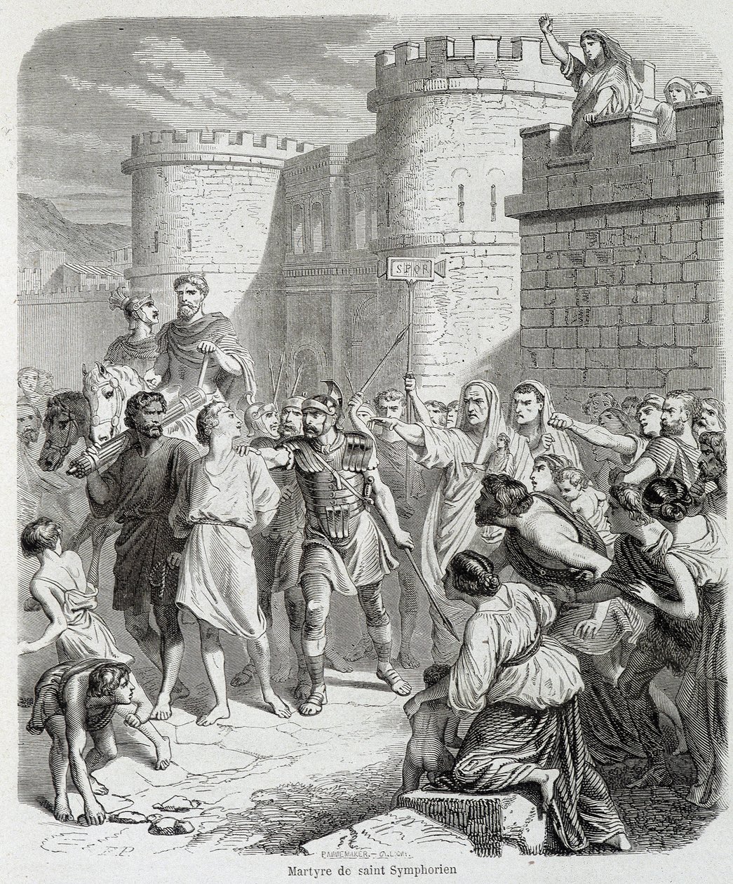 Martyr de Saint Symphorien - dans «Histoire des papes» par Maurice Lachatre - Unknown artist