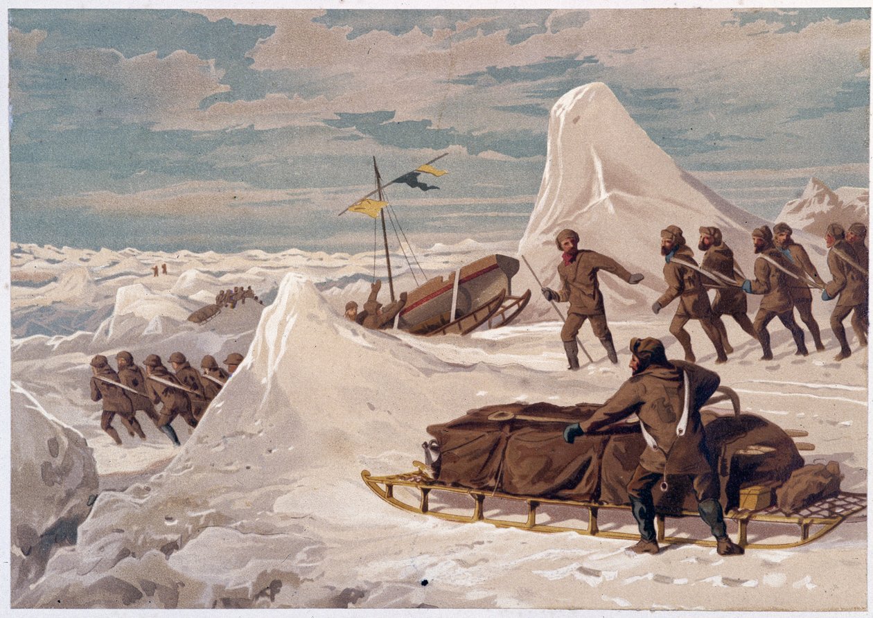 Hommes et traîneaux - dans « Les rivages de la mer polaire, récit d