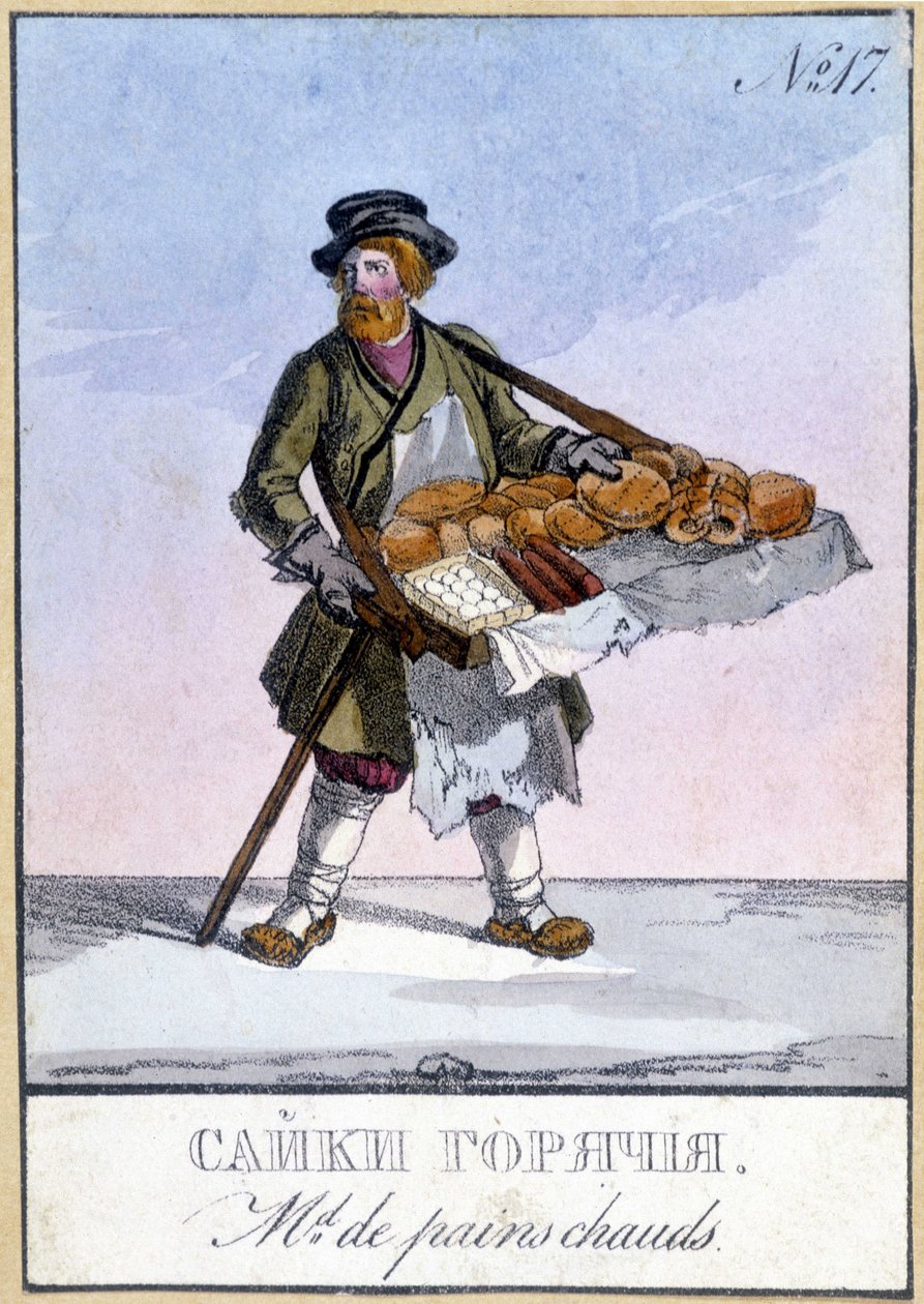 Marchand de pains chauds en Russie au XIXe siècle - Unknown artist