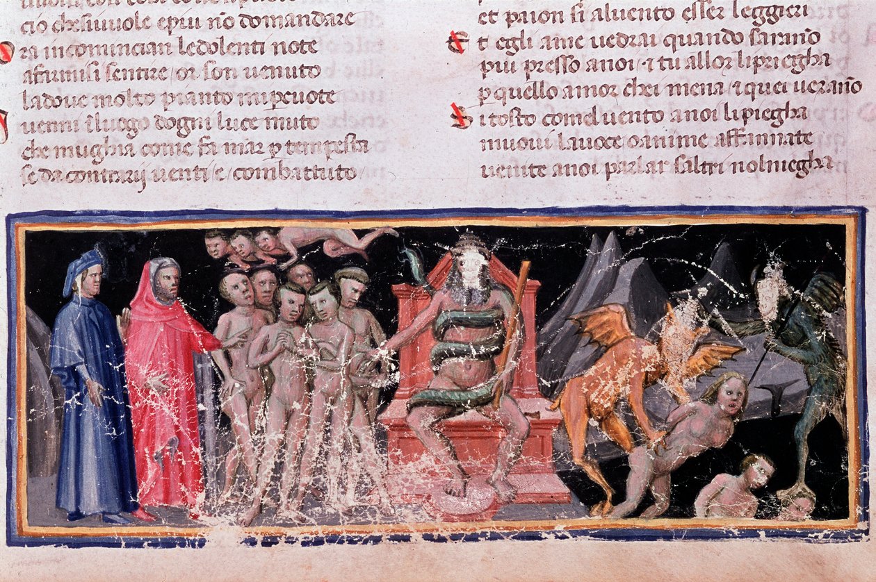 Minos juge les transgressions et envoie les âmes (chant 5 de l