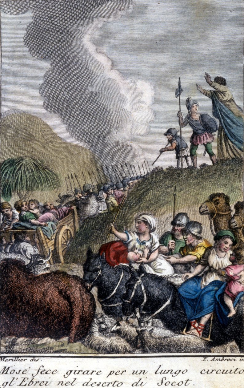 Moïse a guidé le peuple juif dans le désert de Socot pendant longtemps - Unknown artist