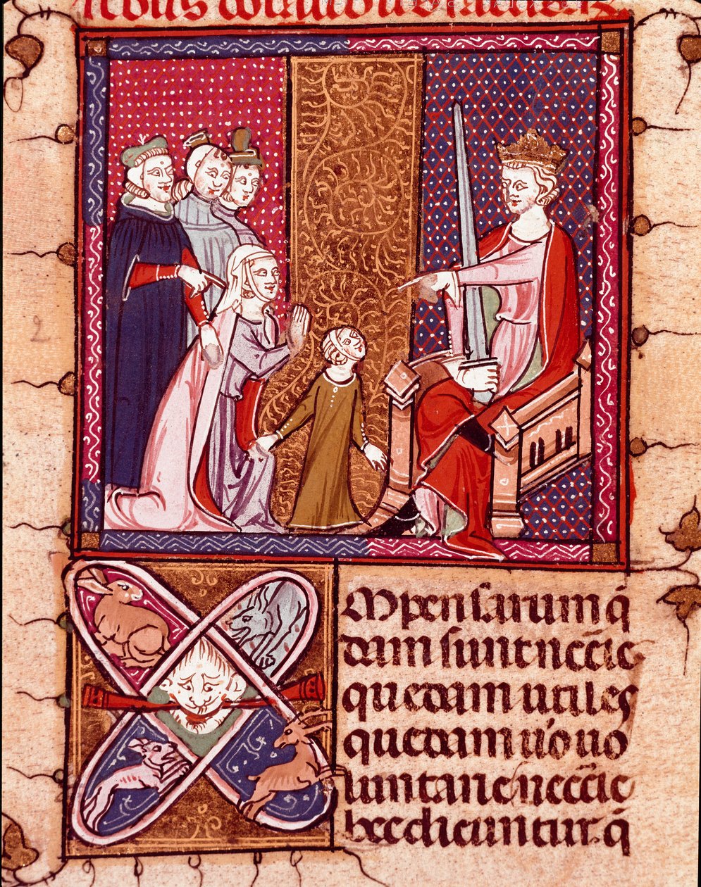 Mère et enfant devant un roi, représentant de la justice - Unknown artist