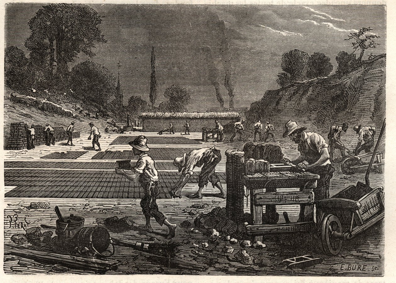 Moulage des briques - gravure dans 