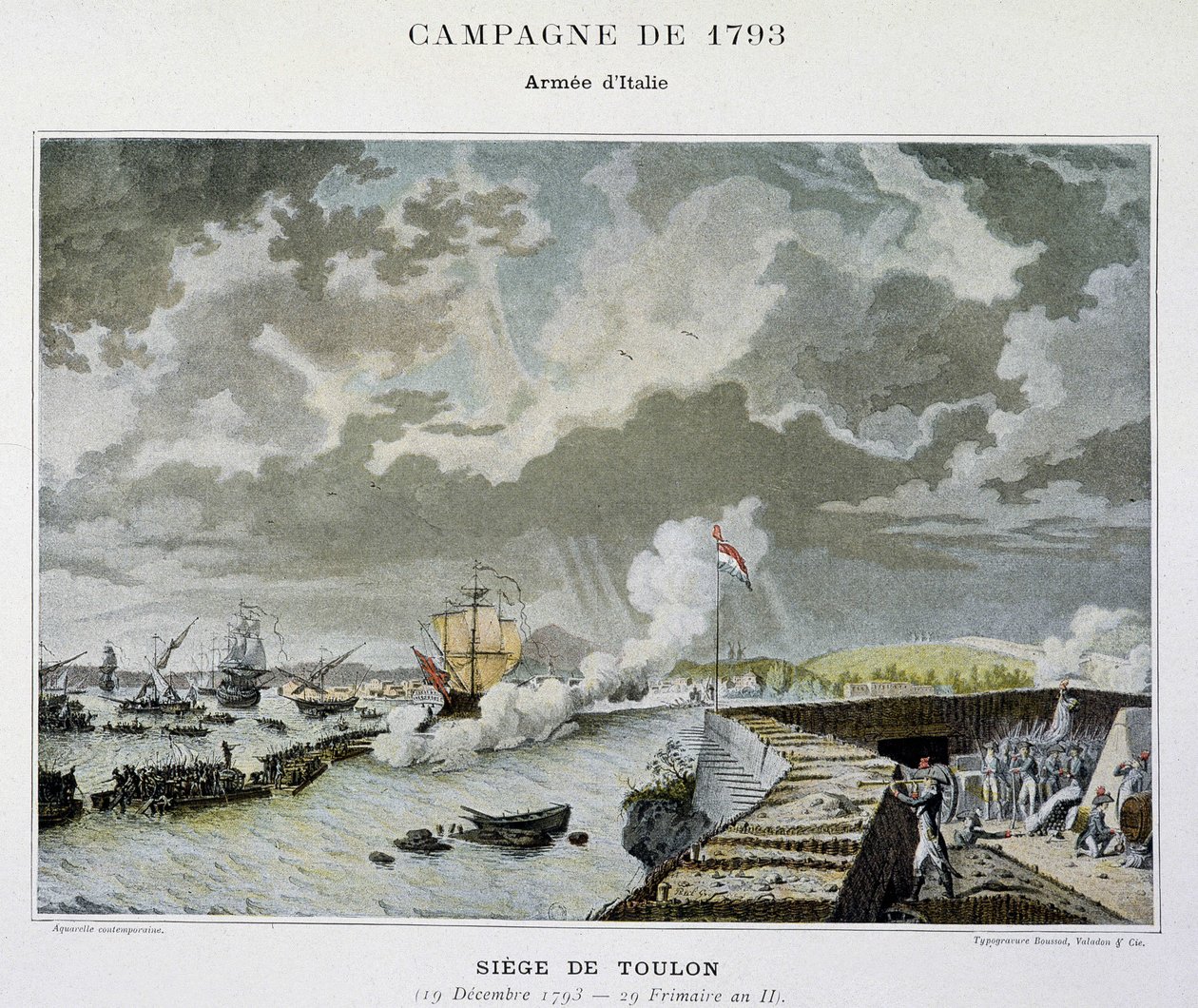 Bataille navale : Siège de Toulon en 1793 - dans "Les batailles navales de Napoléon" - Unknown artist