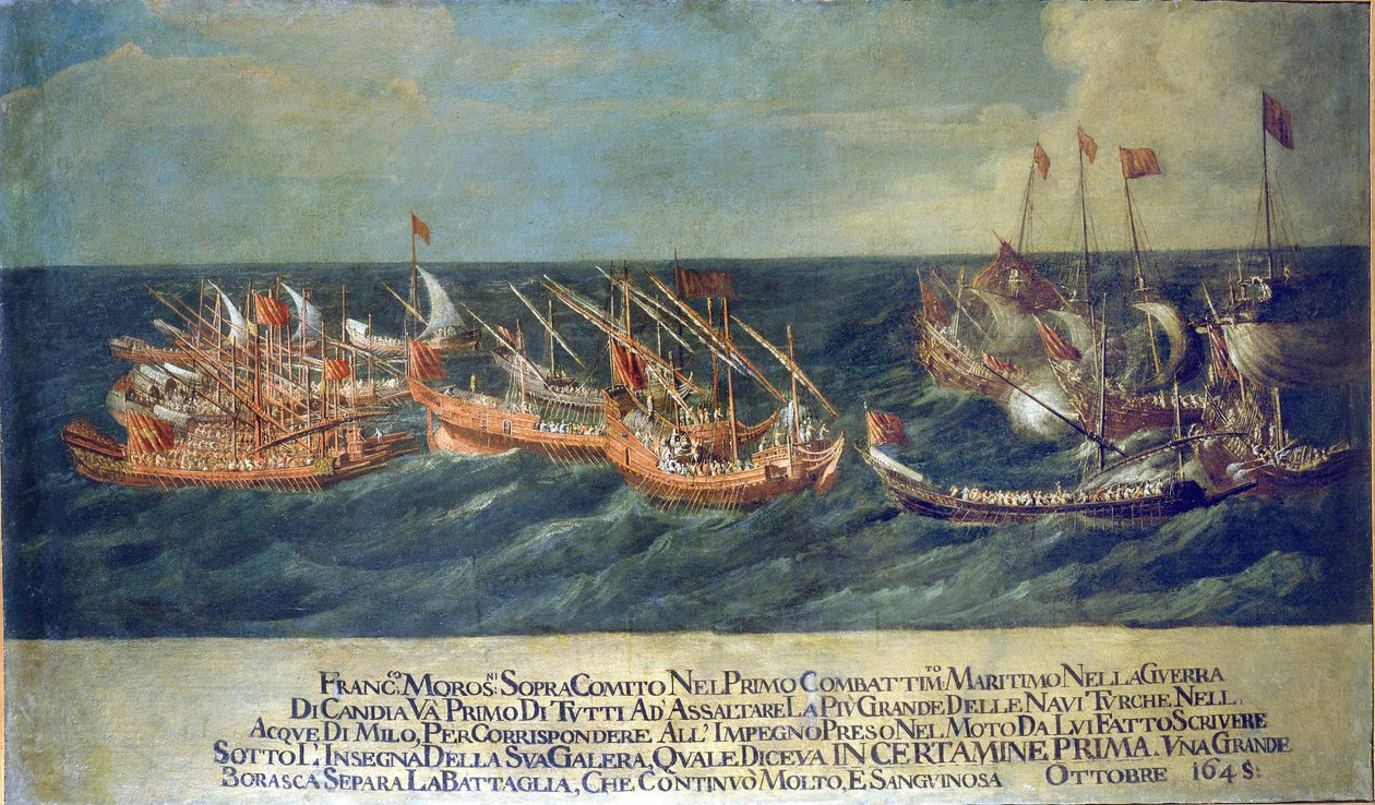 Bataille navale de Milo pendant la guerre de Candie - Unknown artist