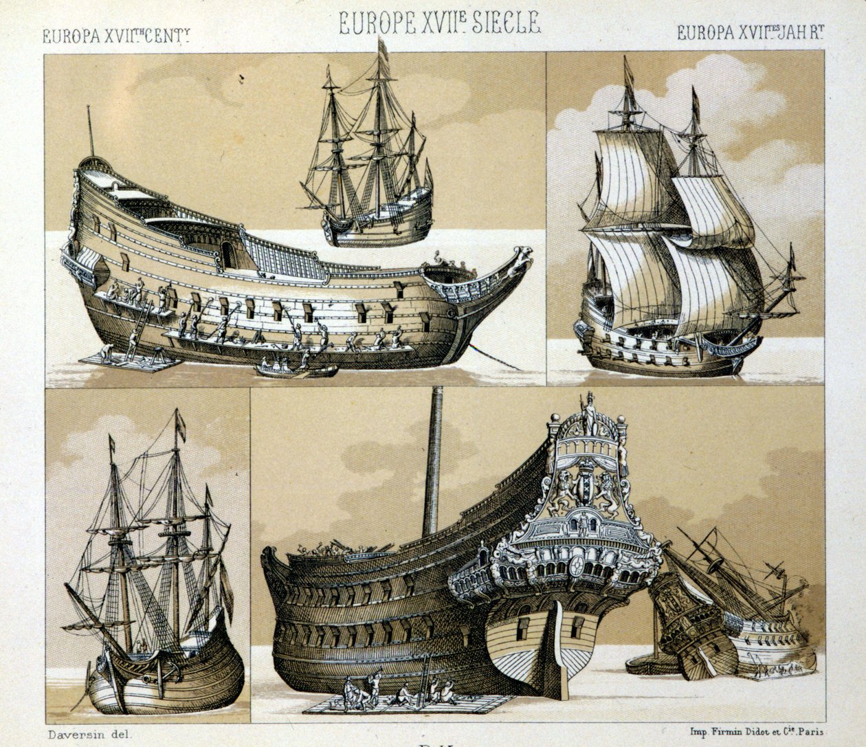 Marine et marchand au 17ème siècle - dans « Le costume historique » par Raquet 1888 - Unknown artist