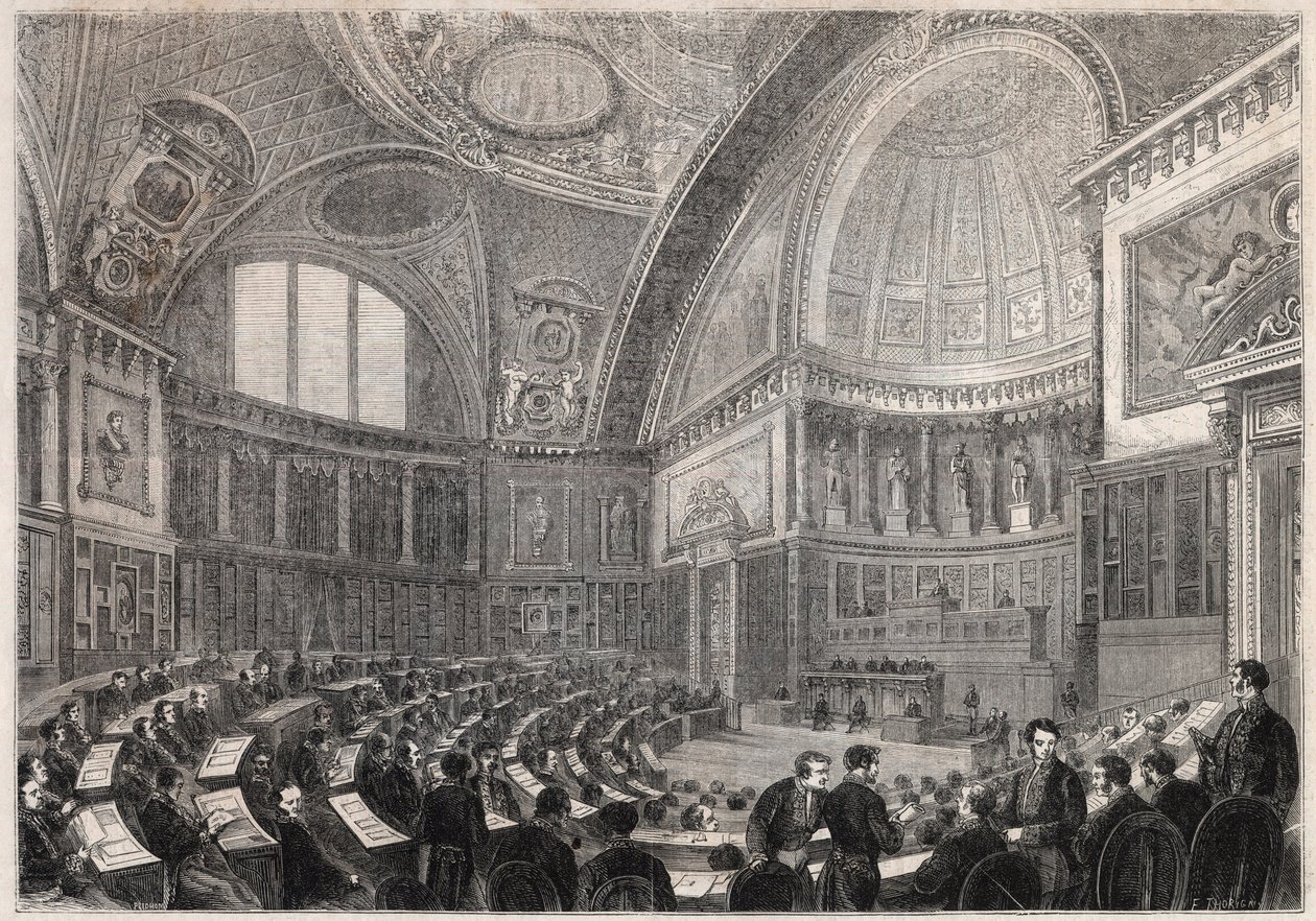 Ouverture de la session du Sénat et admission du général Charles Cousin Montauban, vicomte de La Guéronnière et de Forcade, le 2 décembre - Unknown artist