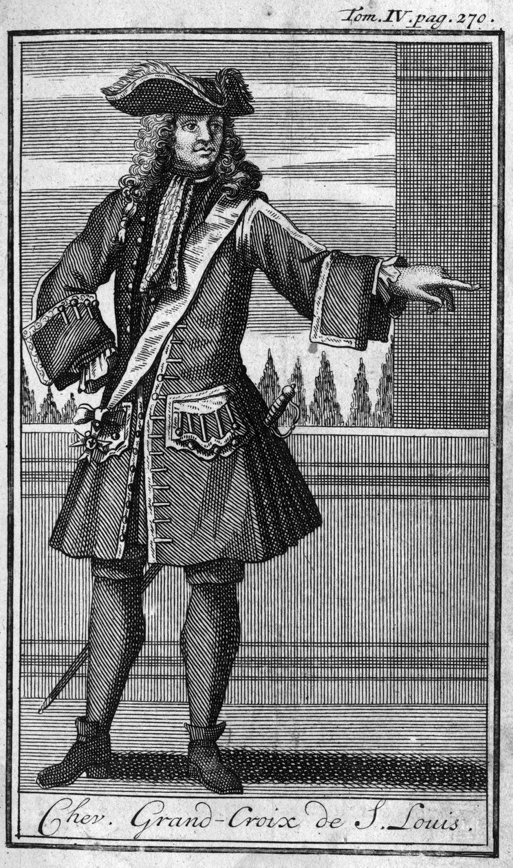 Ordres de Chevalerie. Chevalier Grand-Croix de Saint Louis en France au 17ème siècle. Tiré de l