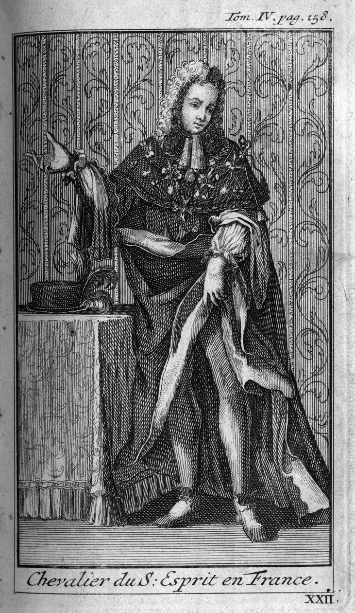 Ordres de chevalerie. Chevalier du Saint-Esprit (Ordre du Saint-Esprit) en France au XVIe siècle. Dans "Histoire des ordres militaires ou chevaliers, des milices séculières et régulières des deux sexes, qui ont été établies jusqu