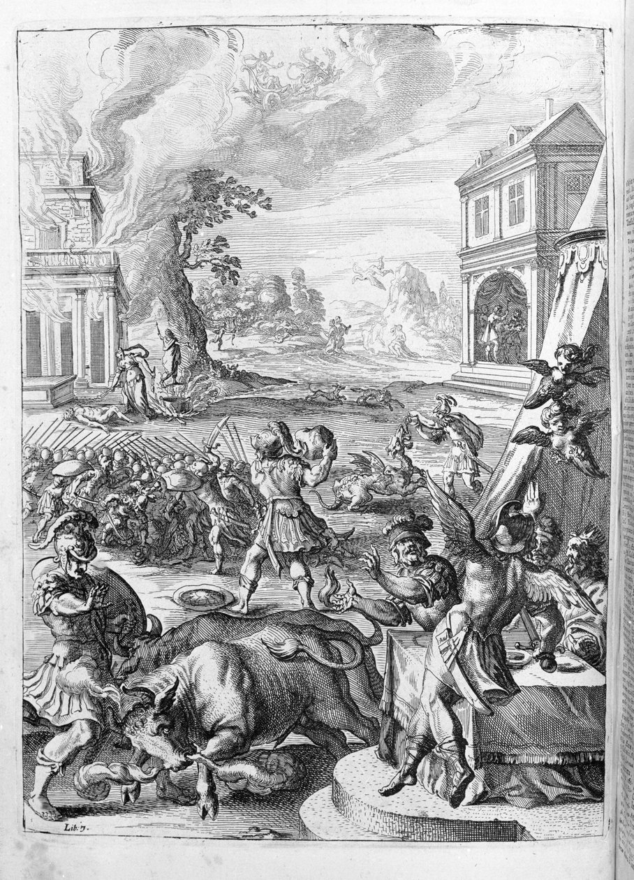 Ovide (Ovidius) - illustration pour le livre 15 - (P. Ovidii Nasonis Metamorphose libri XV um notis TH. Farnabii.) note par Thomas Farnaby (Farnabia) (1575-1647) - Unknown artist