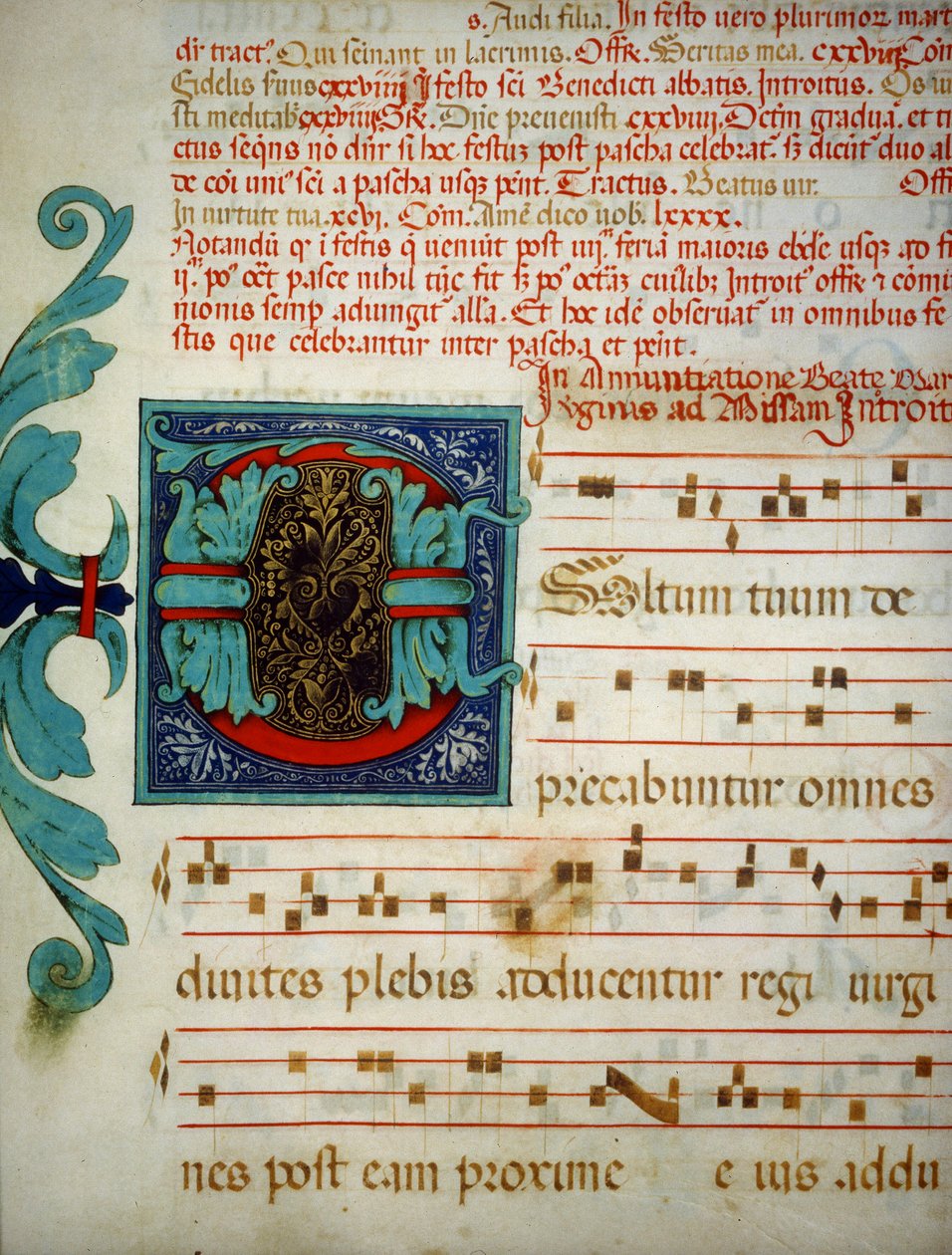 Page illuminée avec un code de chants grégoriens - Unknown artist