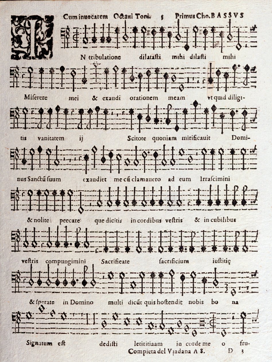 Page de partition musicale des Psaumes (op 16) par Ludovico Viadana - Unknown artist