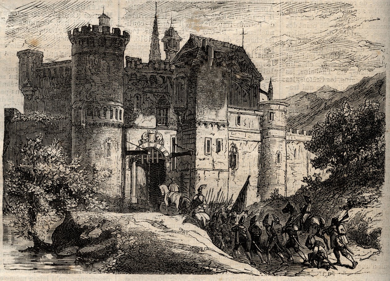 Pascal Paoli, libérateur de la Corse entrant à Bastia - gravure dans "Dictionnaire populaire illustré" - 1864 - Unknown artist