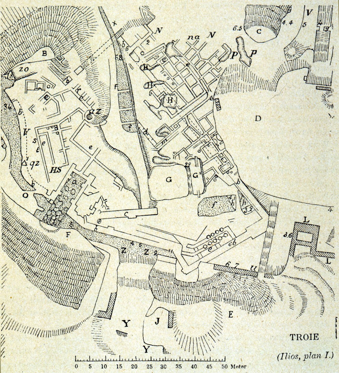 Plan de Troie : Fouilles de Heinrich Schliemann - Unknown artist