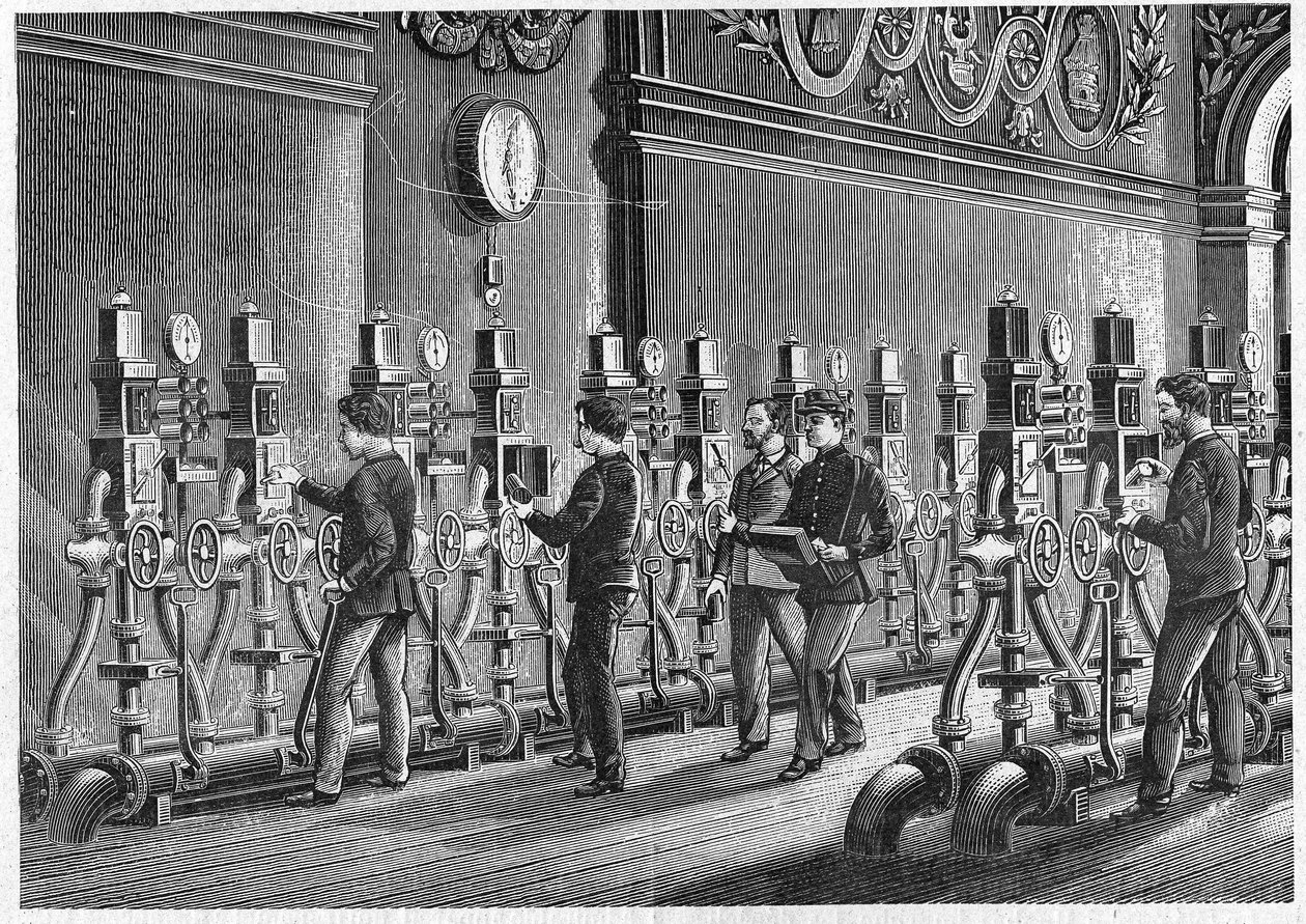 Poste pneumatique, Place de la Bourse à Paris en 1888 - Unknown artist
