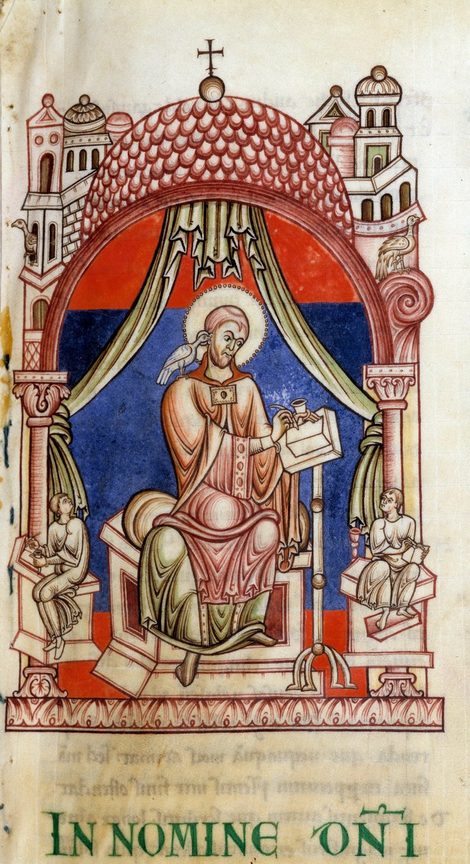 Pape Saint Grégoire I le Grand entouré de deux secrétaires - Unknown artist