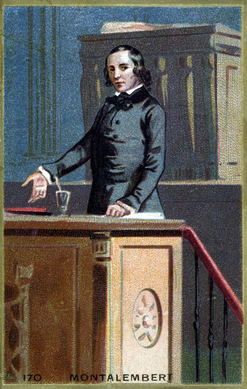 Portrait de Charles Forbes, Comte de Montalembert (1810 - 1870), journaliste et homme politique français. Chromolithographie de la fin du 19ème siècle - Unknown artist